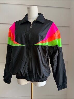 Vintage Sergio Tacchini Windbreaker Colorblock Neon Jacket 80s 90s